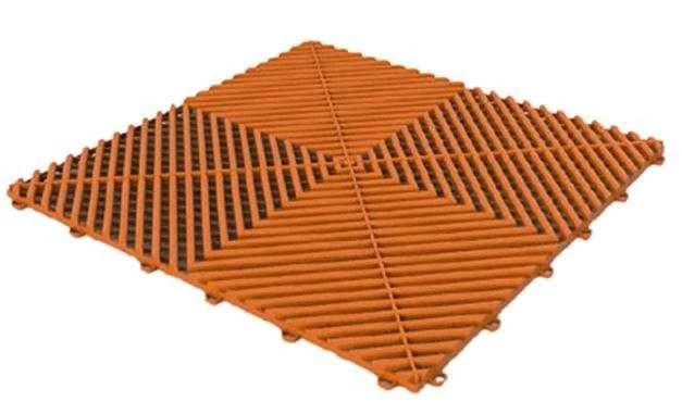 Nicoman Durable Garage Saunas Marquee Hot Tub Outdoor Camping Floor Tile | Drainage Channels, Heavy Duty |Orange (15 TILES)