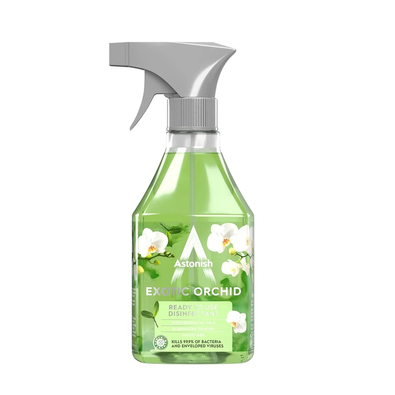 Astonish Vegan Disinfectant Spray, Ready To Use, Virus And Germ Killing, 550ml, Exotic Orchid - Image 1