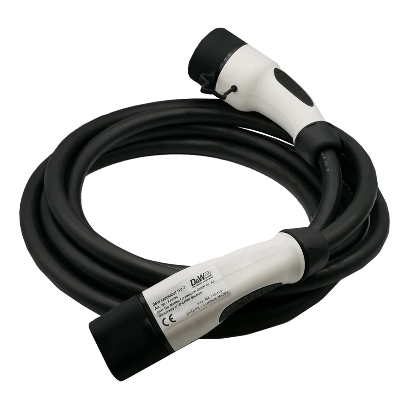 D&W The Motion Corporation DuW Charging Cable Type 2 11 kW 3-Phase 16 A 5 m Charging Cable for Electric Vehicles and Plugin Hybrid EV PHEV Electric Car