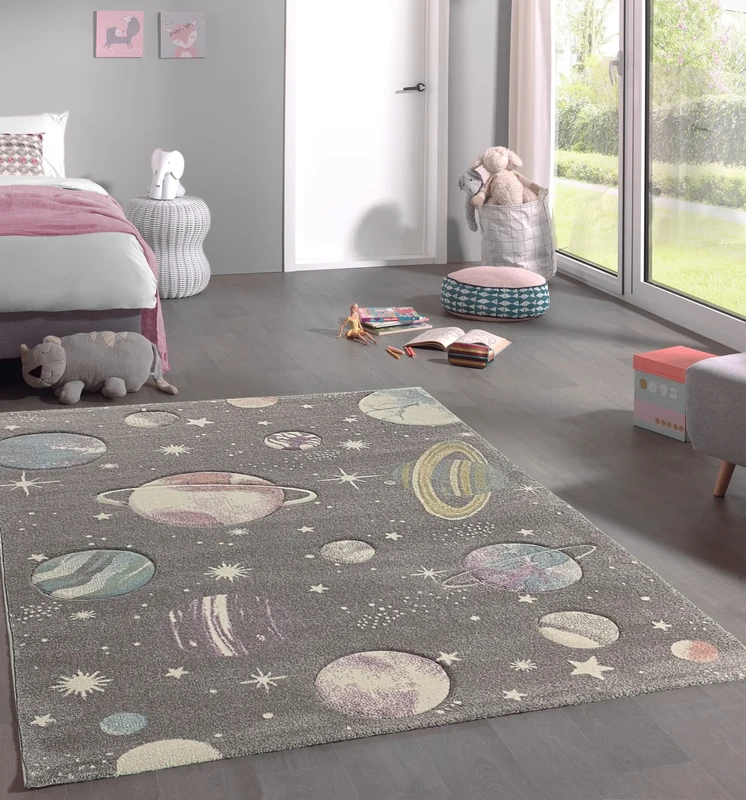 Mia's Teppiche Kira Children's rug - Design Space/Planets, 140 x 200 cm