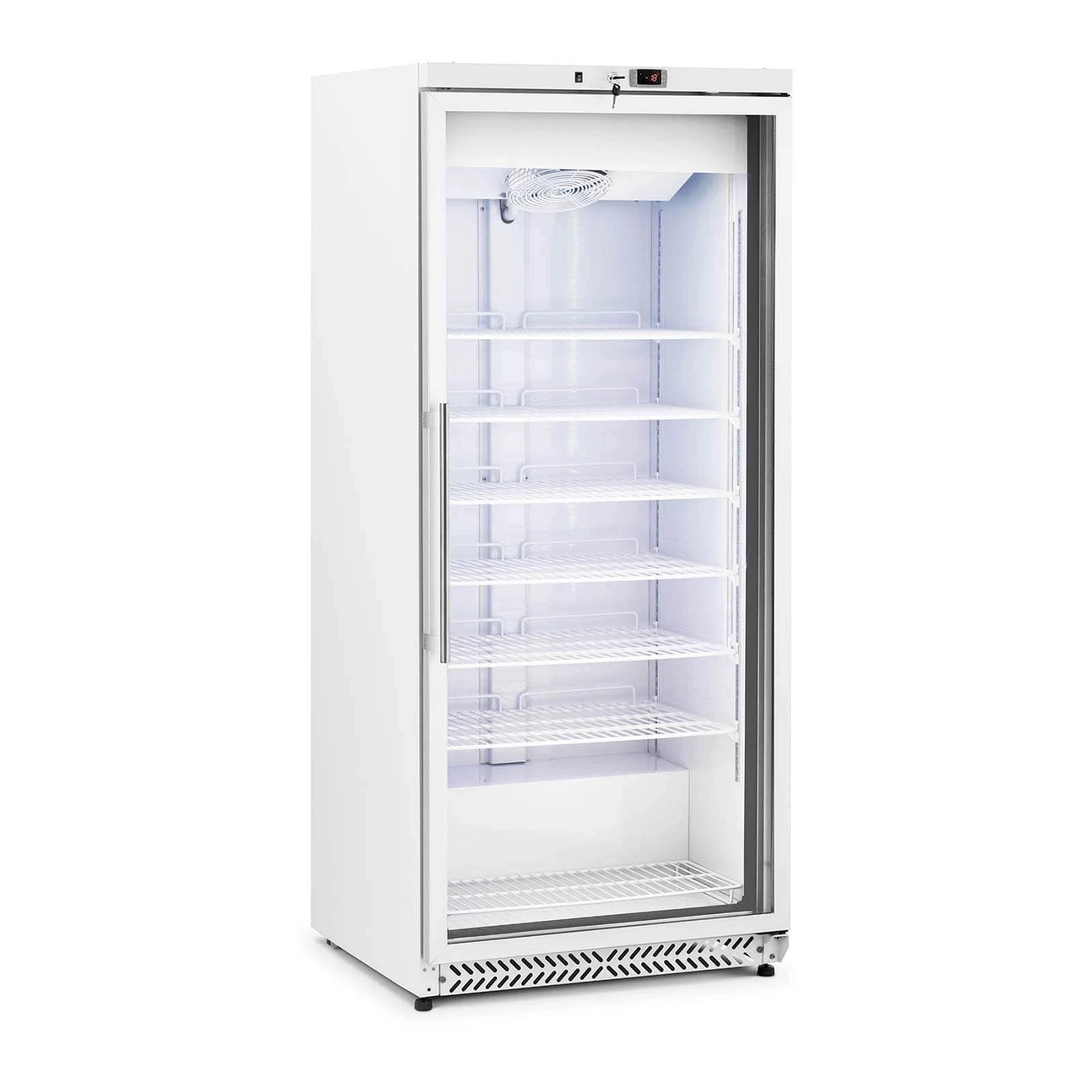Royal Catering RCLK-F590GB Freezer 580L 492W Glass Door Silver Refrigerant R290 Freezer Large