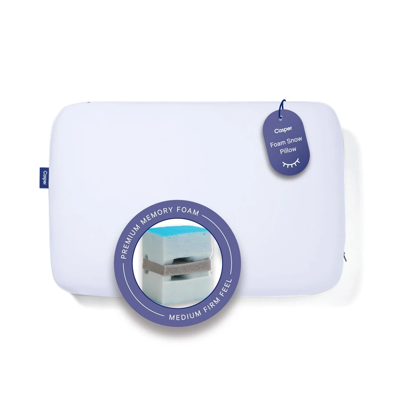 Casper Sleep Snow Foam Pillow,King, White