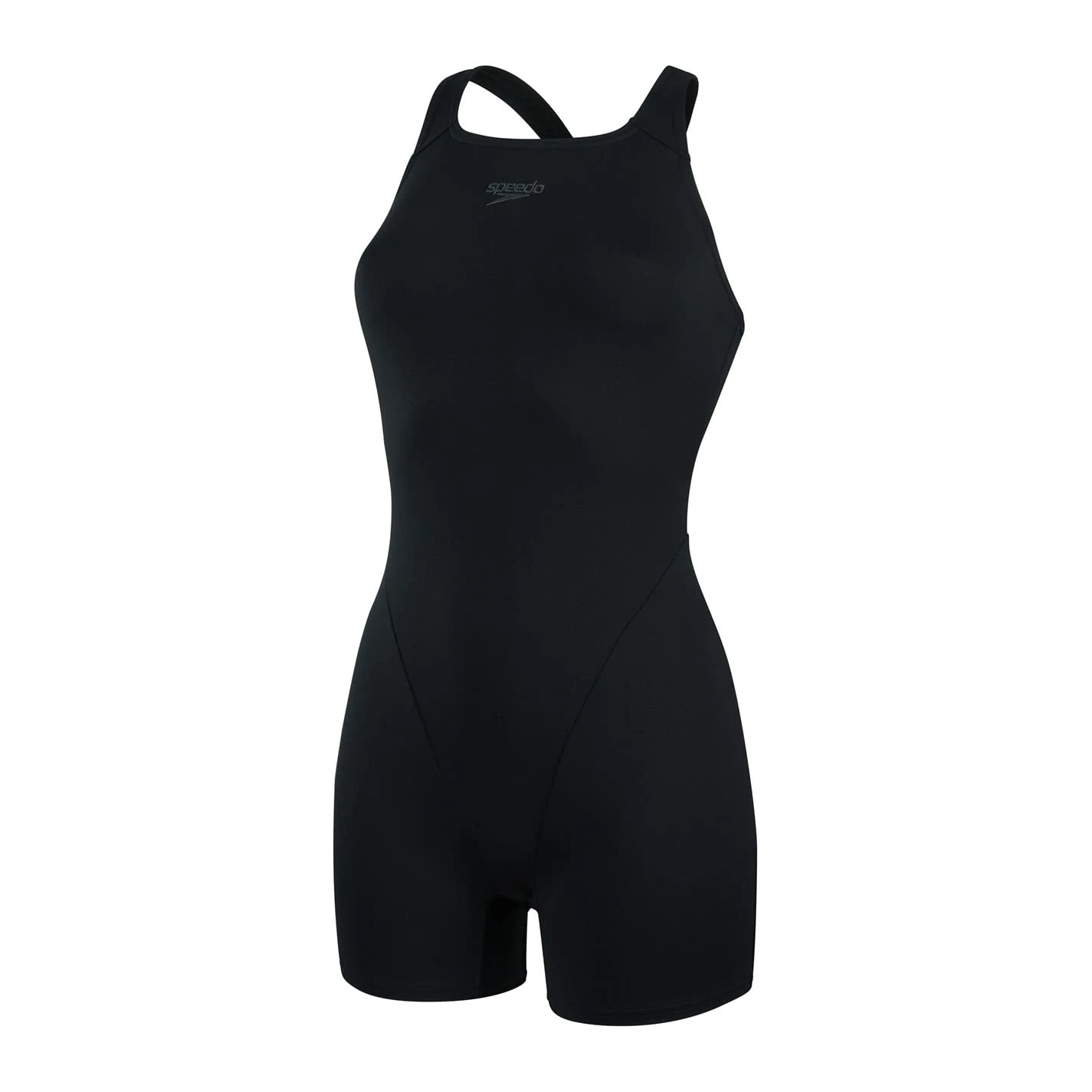 Speedo Women's Endurance+ Legsuit Swimsuit| Chlorine Resistant | Swim Fitness | Training | Holiday, Black, 44