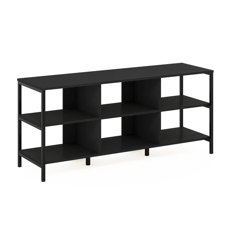 Furinno Camnus Modern Living TV Stand for TVs up to 60 Inch, Americano/Black