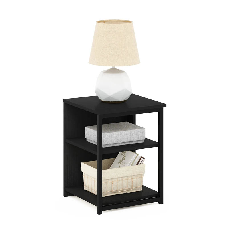 Furinno Camnus Modern Living End Table, Americano/Black