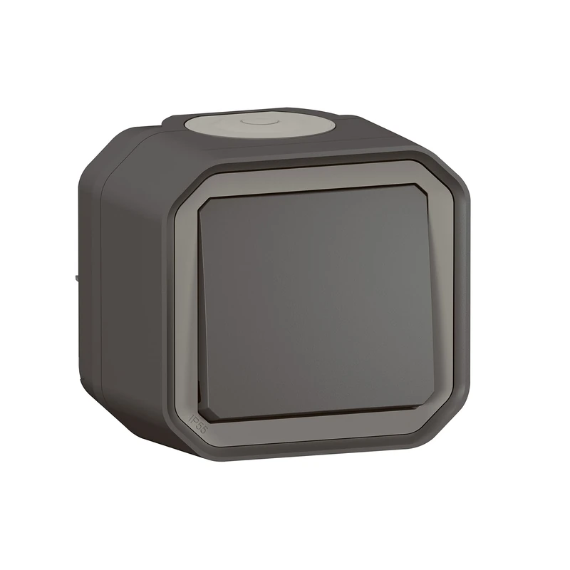 Zenitech Legrand - Plexo 10A Waterproof Single Push Button Supplied Complete for Surface mounting in Anthracite