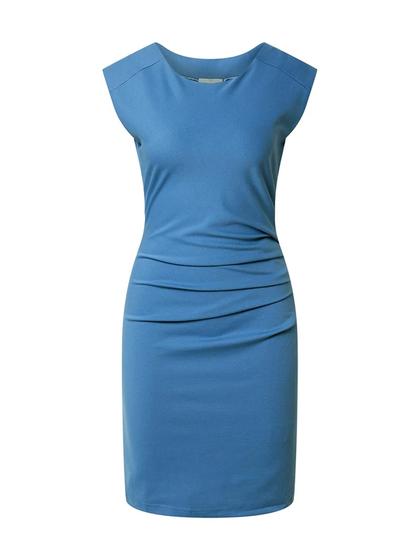 Kaffe Women's Kaffe Women's Evening Dress Sheath Sleeveless Ruched Gathered Casual Dress, Blue, XS
