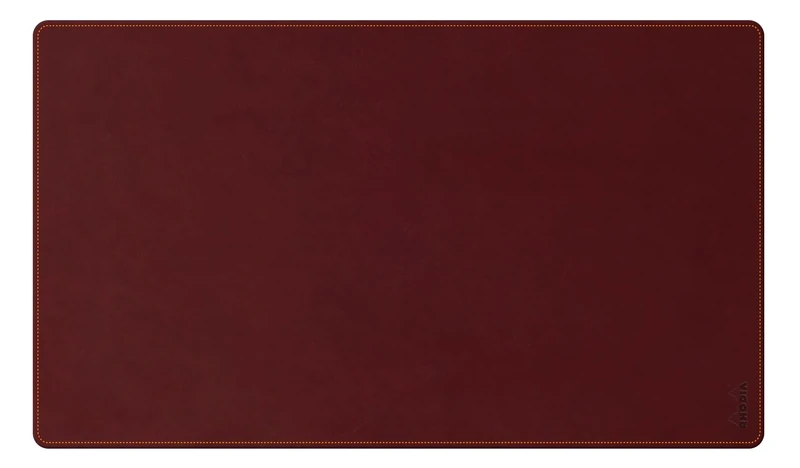 RHODIA 194314C - Wine Soft Desk Pad - Size L (90x43 cm) - Imitation Leather - Orange Saddle Stitching - Rhodiarama Home Office Collection - Office Organization & Design Storage