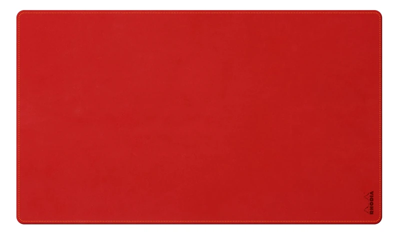 RHODIA 194322C - Soft Poppy Desk Pad - Size L (90x43 cm) - Faux Leather - Orange Saddle Stitching - Rhodiarama Home Office Collection - Office Organization & Design Storage