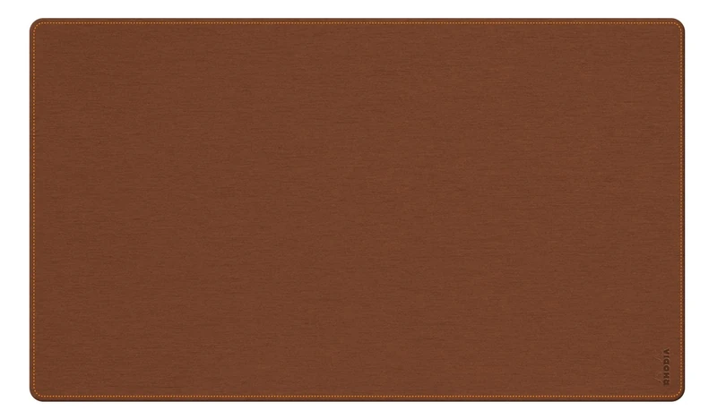 RHODIA 194308C - Soft Copper Desk Pad - Size L (90x43 cm) - Italian Faux Leather - Orange Saddle Stitching - Rhodiarama Home Office Collection - Office Organization & Designer Storage