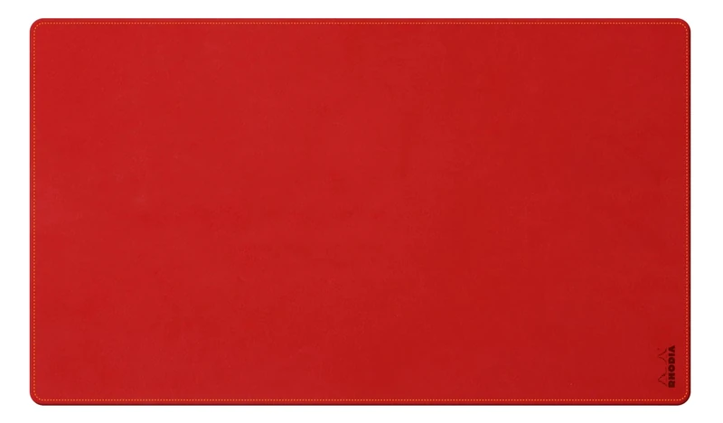 RHODIA 194279C - Soft Poppy Desk Pad - Size M (80x40 cm) - Faux Leather - Orange Saddle Stitching - Rhodiarama Home Office Collection - Office Organization & Designer Storage