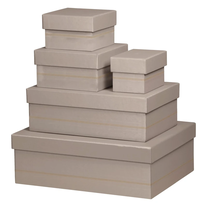 RHODIA 194563C - Set of 5 Touché de Rose Nesting Boxes - Orange Saddle Stitching - Faux Leather Exterior - Rhodiarama Home Office Collection - Office Organization & Designer Storage