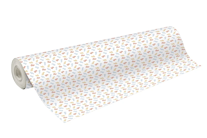 Clairefontaine 211941C - A Roll of Wrapping Paper - 60g Wedding Ring - Dimensions: 50x0,70m - Pattern: Zig Zag, Blue/Orange/Yellow Gift wrapping, special length