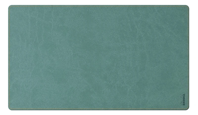 RHODIA 194320C - Water Soft Desk Pad - Size L (90x43 cm) - Italian Faux Leather - Orange Saddle Stitching - Rhodiarama Home Office Collection - Office Organization & Designer Storage