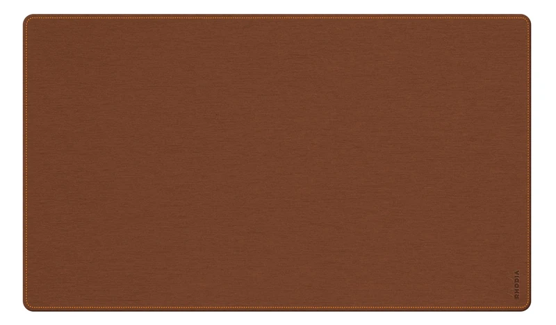 RHODIA 194265C - Soft Copper Desk Mat - Size M (80x40 cm) - Italian Faux Leather - Orange Saddle Stitching - Rhodiarama Home Office Collection - Office Organization & Designer Storage
