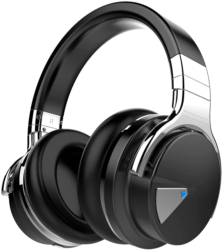 Wenko Jmamba E7 Active Noise Cancelling Earphone Wireless Earphone Bluetooth Earphone with Microphone Deep Bass Earmuffs, Soft Protein Ear Cushion, 30 Hours of Travel/Work/Mobile/Game Time (Black)