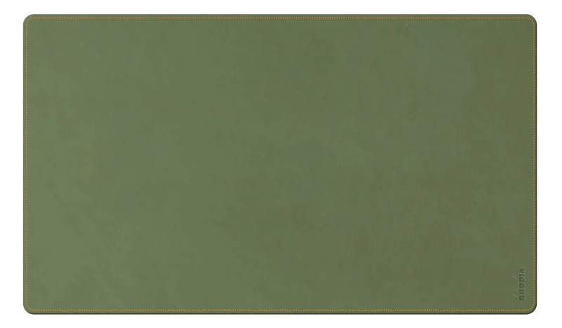 RHODIA 194317C - Sage Soft Desk Pad - Size L (90x43 cm) - Italian Faux Leather - Orange Saddle Stitching - Rhodiarama Home Office Collection - Office Organization & Designer Storage