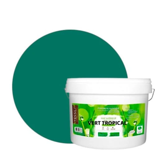 BOX DECO COULEURS Natural ecological wall paint in matte look for interior, 10 L / 130 m², tropical green