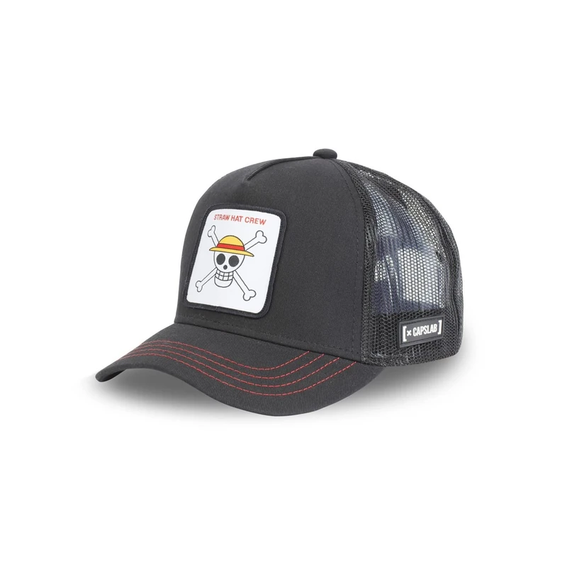 Capslab Straw Hat Crew One Piece Black Trucker Cap - One-Size
