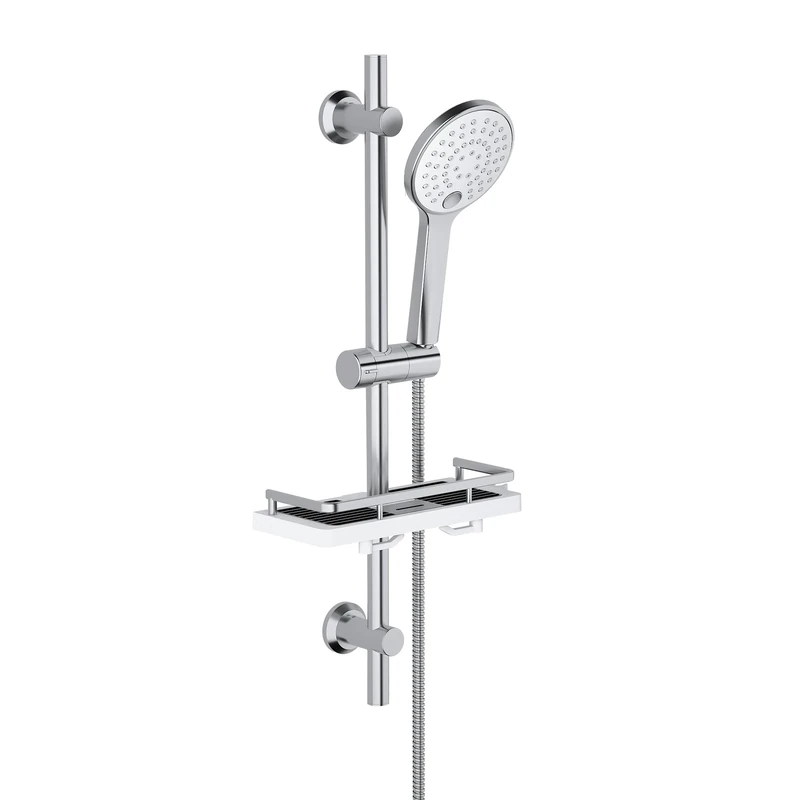 Görbach Set Shower Rod with Shower Head Holder, Shower Head with Hose and Bracket, Shower Rod Set 0.7m