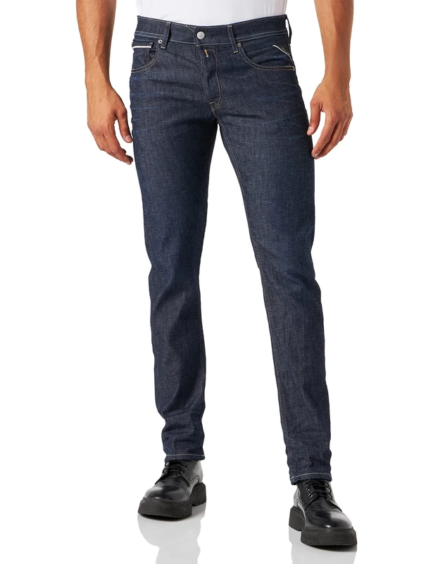 REPLAY Men's Grover Recycled Jeans, 007 Dark Blue, 29 W/34 L