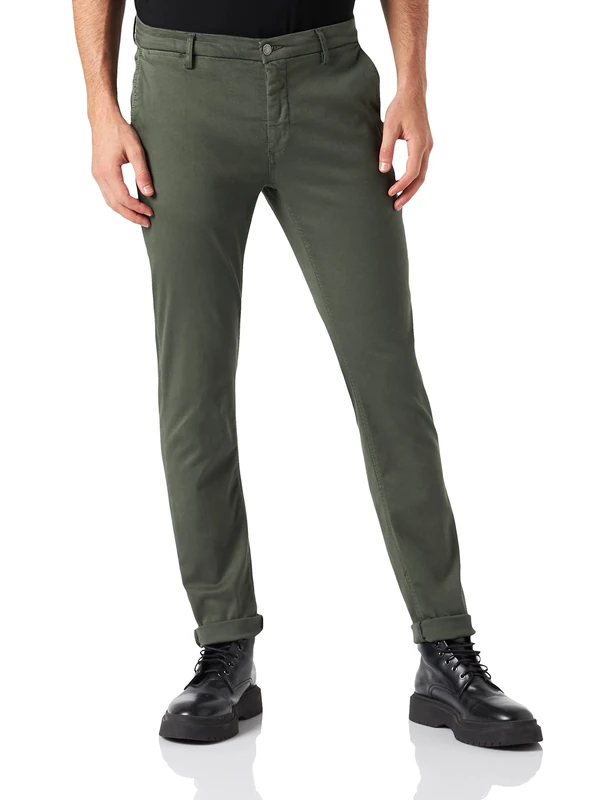 Replay Herren Chino Zeumar Slim-Fit Hyperflex X-Lite mit Stretch, Moss Green 312 (Grün), 27W / 32L