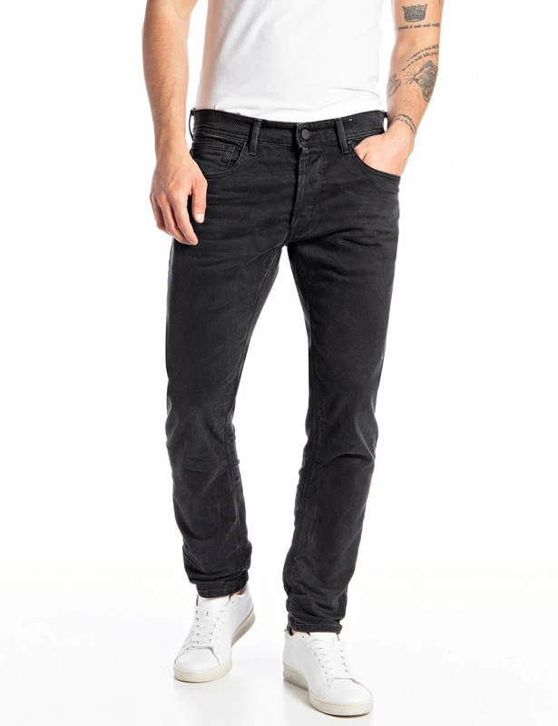 REPLAY Men's Willbi Jeans, 098 Black, 33 W/34 L