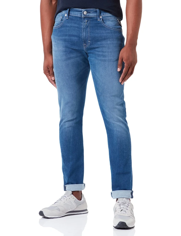 REPLAY Men's Micym Jeans, 009 Medium Blue, 32 W/30 L