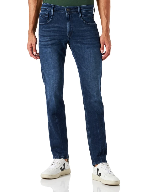 REPLAY Men's Anbass X-lite Jeans, 007 Dark Blue, 29 W/32 L