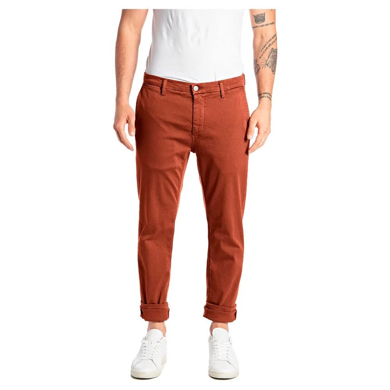 REPLAY Men's Zeumar Jeans, 746 Rust Red, 32 W/34 L