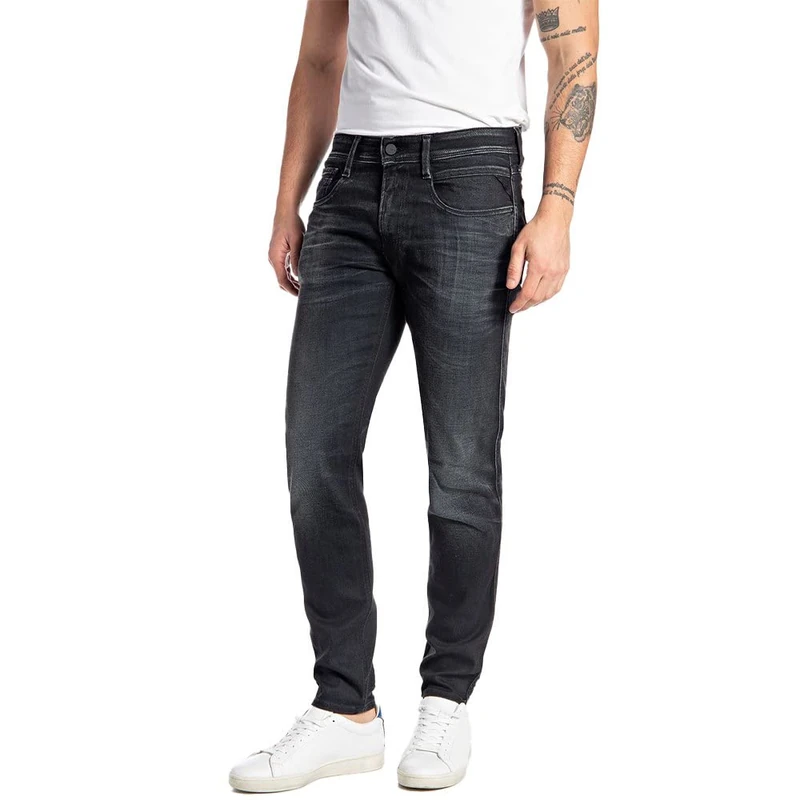 REPLAY Men's Bronny Jeans, 097 Dark Grey, 30 W/32 L