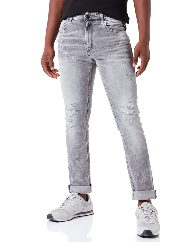 REPLAY Men's Micym Jeans, 095 Light Grey, 34 W/34 L