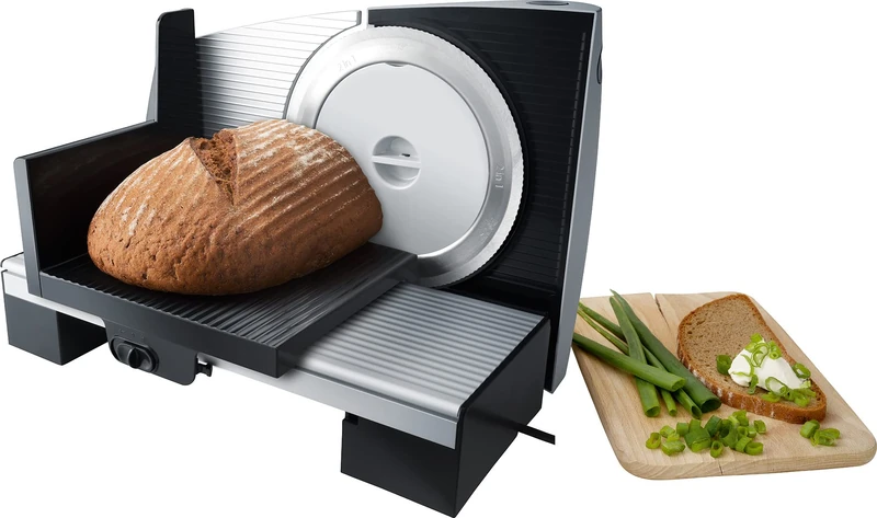 Steba AS 200 All-Slicer, Made in EU, Solinger Stainless Steel Knife, Adjustable Interface, up to 15 mm, Lightweight Sledge with Hand Guard and Food Holder, Double Safety Switch - Image 1