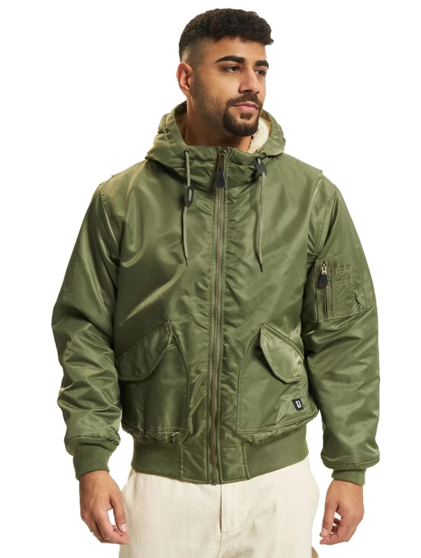 Brandit CWU Jacket Hooded, Color: olive, Size: S
