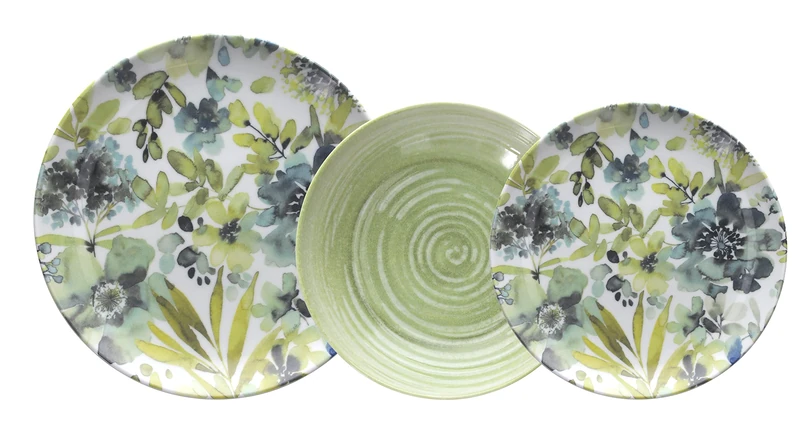 Tognana Ofelia 18-Piece Dinner Set for 6 People, Porcelain, Floral, Made in Italy