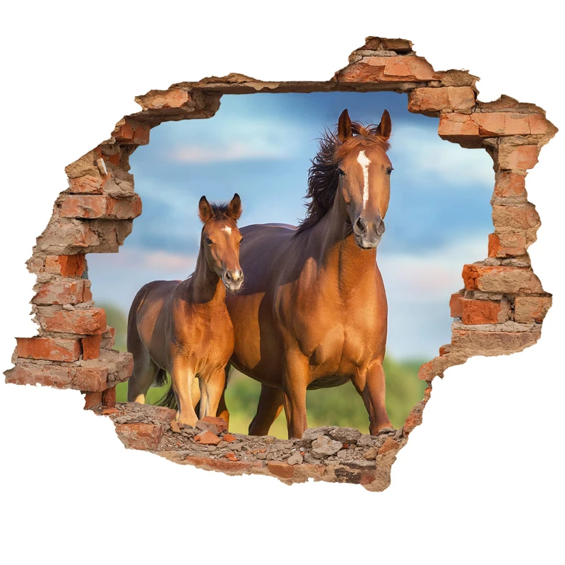 WallSpirit Horse and Foal Wall Sticker - 90 x 74 cm Mural