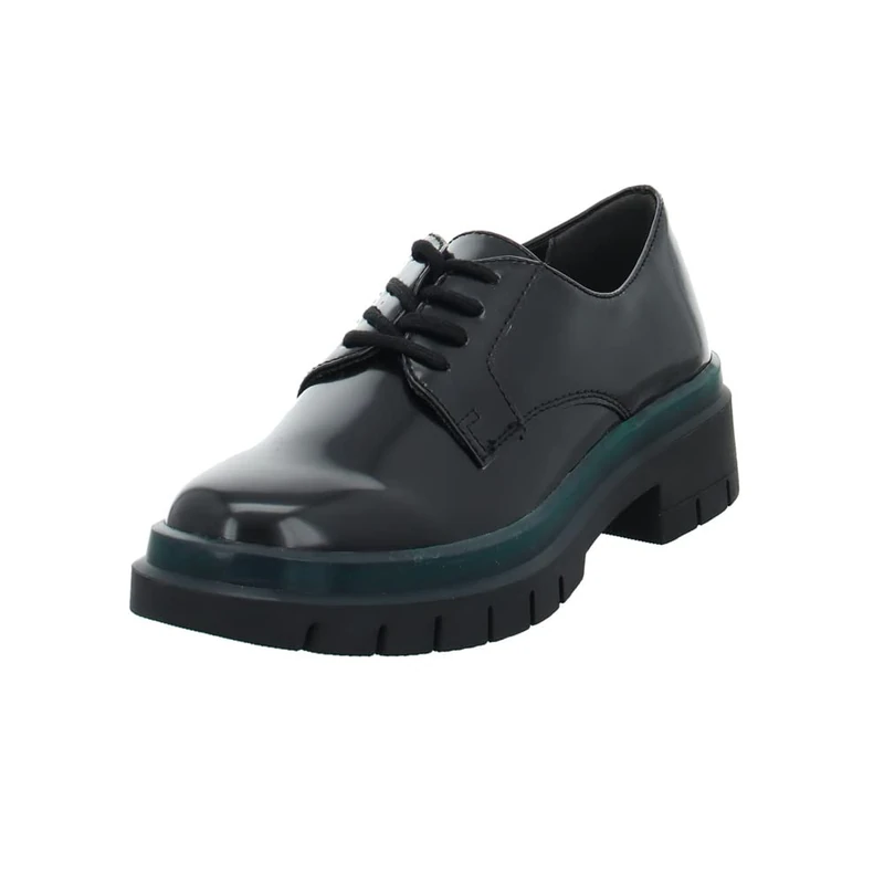 Tamaris Women's Comfortable Shoes, Women's lace-up Shoes, Comfort Lining, touchit Footbed, Black Brush, 3.5 UK