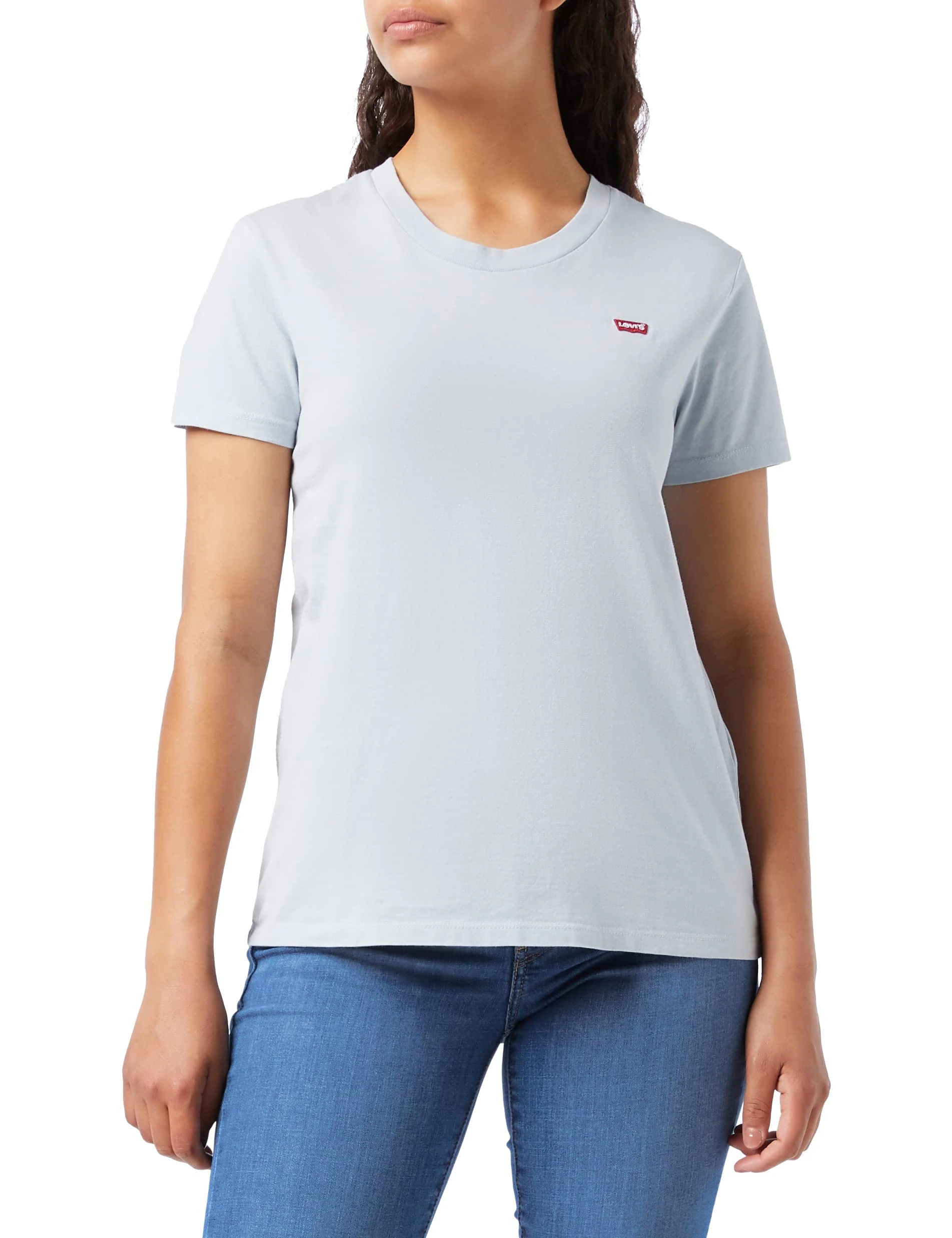 Levi's Women's The Perfect Tee- Core Chesthit Logo T-Shirt, Pearl Gray, S