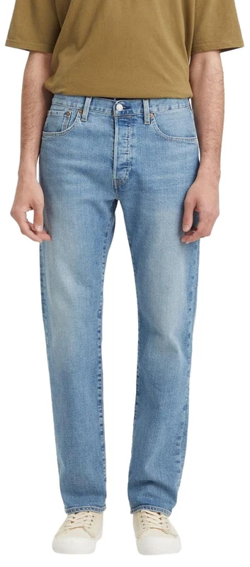 Levi's Men's 501 Original Fit Jeans, Light Indigo Worn in, 42W / 32L