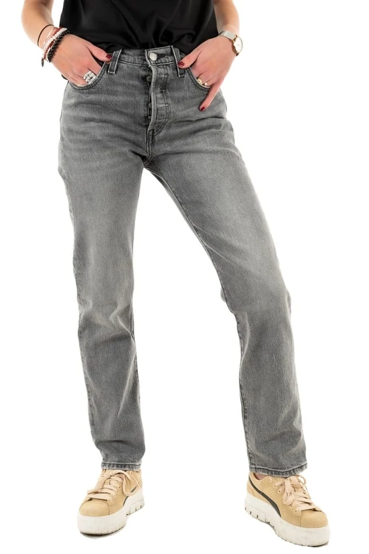 Levi's Women's 501 Crop Jeans, Gray Worn in, 25W / 30L