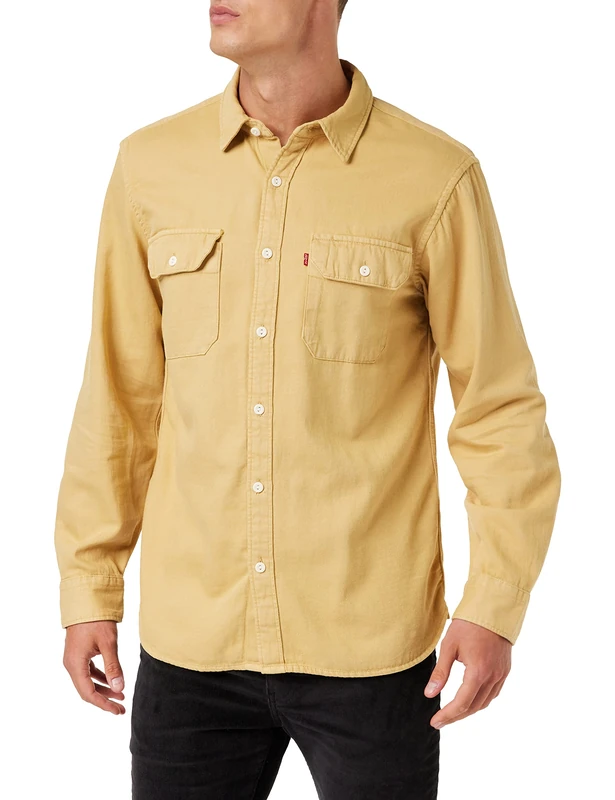 Levi's Men's Jackson Worker Shirt Tan Garment Dye (Neutral) S -