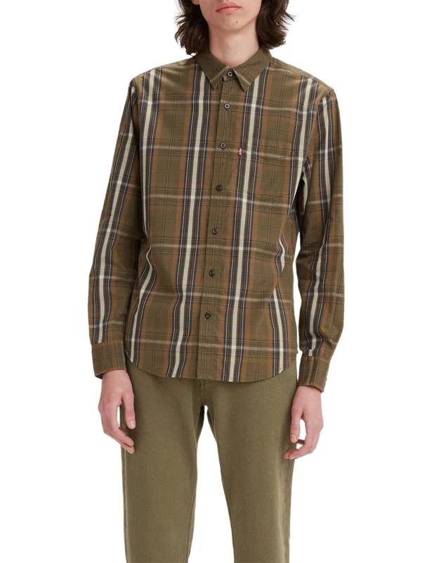 Levi's Men's Sunset 1-Pocket Standard Shirt Bayan Dark Olive (0) S -