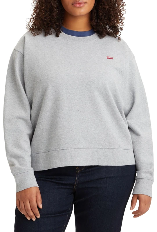 Levi's Women's Plus Size Standard Crew Sweatshirt, Starstruck Heather Grey, 1XL - Image 1