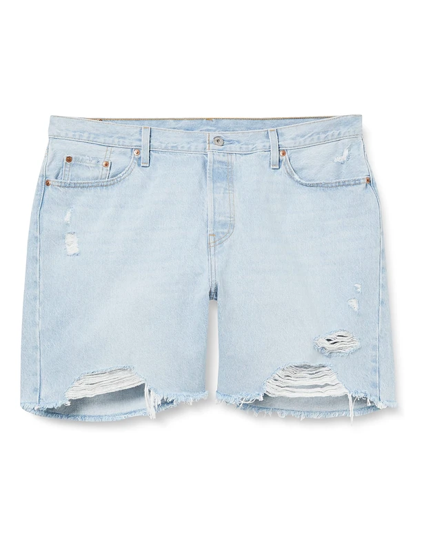 Levi's Women's Plus Size 501 90s Shorts Denim Shorts Light Indigo Destructed (0) 24 -