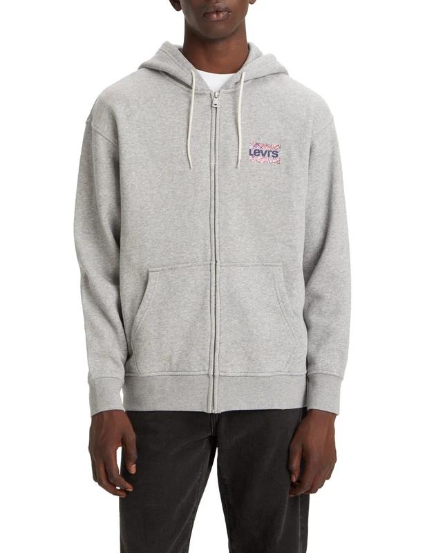 Levi's Men's Relaxed Graphic Zip-up Sweatshirt, High Peaks Crew Sugar Swizzle, XL