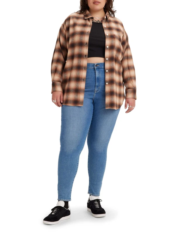 Levi's Women's Plus Size Mile High Super Skinny Jeans Dark Indigo Worn In (Blue) 24 Long