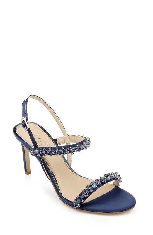 Jewel Badgley Mischka Women's Donna Heeled Sandal, Navy, 5 UK