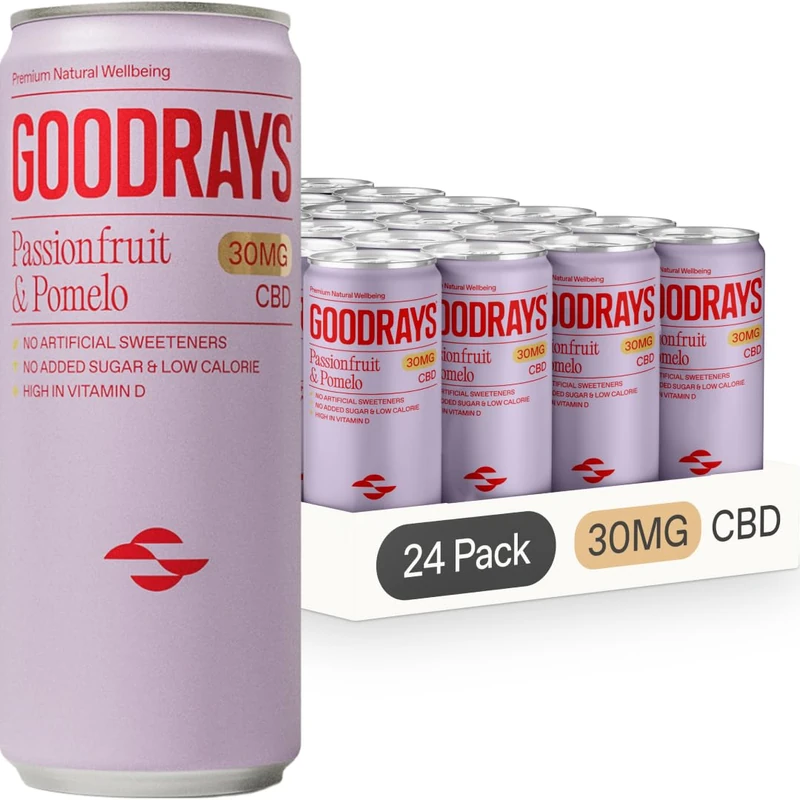 Goodrays CBD Drinks Passionfruit & Pomelo - 24 x 250ml Cans