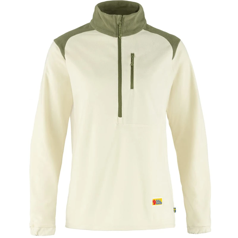 Fjallraven 84785-113-622 Vardag Lite Fleece W Sweatshirt Women's Chalk White-Light Olive Size XS