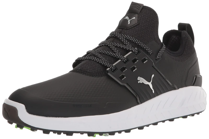 PUMA Men's Ignite Articulate Golf Shoe, Black Silver Black, 9 UK